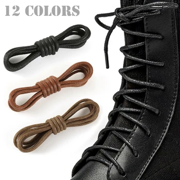 60-180 см 12 цветов Водонепроницаемые Круглые Кожаные Шнурки для вощения Классические Простые Мягкие Универсальные Шнурки для ботинок