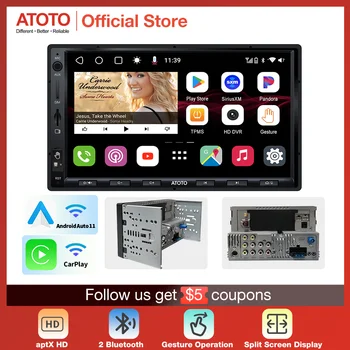 ATOTO 7 Дюймов Автомобильный Радиоприемник 2 Din Android Автомобильный Стерео Мультимедийный Видеоплеер Bluetooth Беспроводной Автомобильный Плеер Сенсорный экран Встроенный 4G