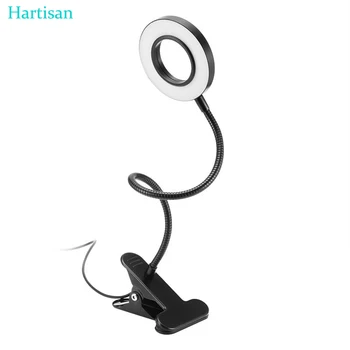 Hartisan Book Light лампа для чтения USB Led Перезаряжаемая Мини-Настольная Лампа с зажимом, Гибкий ночник для чтения книг