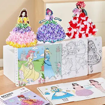 Poke Art Craft DIY Painting Sticker Craft Toys Kid Art Girls Тыкать Принцессу в Обучающие поделки ручной работы Для детей