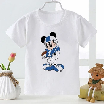 Детская Белая футболка Disney, Уличный Стиль, Удобная Прямая поставка, Хит Продаж, Бейсбольная футболка для мальчиков с Микки Маусом, Детская футболка Унисекс от 3 до 8 лет