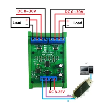 Измерение сигнала напряжения 0-30 В 1A 2A 5A Модуль сбора тока 3 В 1 Плата измерителей тока и напряжения RS485 Modbus RTU