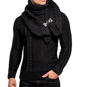 Красивый осенне-зимний европейский и американский модный мужской нагрудник с длинным рукавом, съемный тонкий пуловер, вязаный свитер