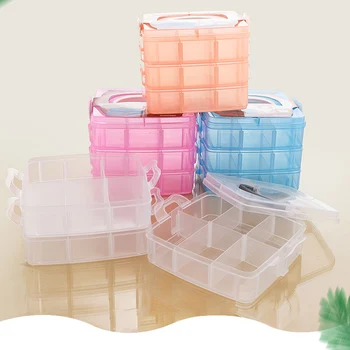 Пластиковый контейнер-органайзер Коробка для хранения ювелирных изделий Бусин Контейнер для серег Инструмент Рыболовный крючок Мелкие аксессуары