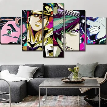 Приключения персонажей аниме-фильма, 5 панелей, Настенная художественная картина, холст, Настенный декор для гостиной, плакат без рамки