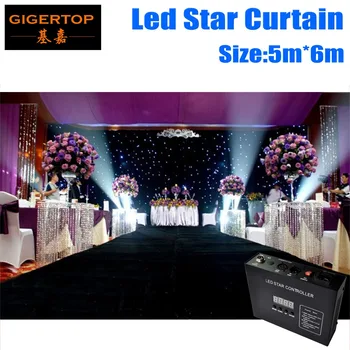 Супер Цена 5 м x 6 М Бесплатная Доставка Оптовые Продажи LED RGB Звездный Занавес Светодиодные Фоны Со Скидкой Свадебный Фон с каналами 7DMX